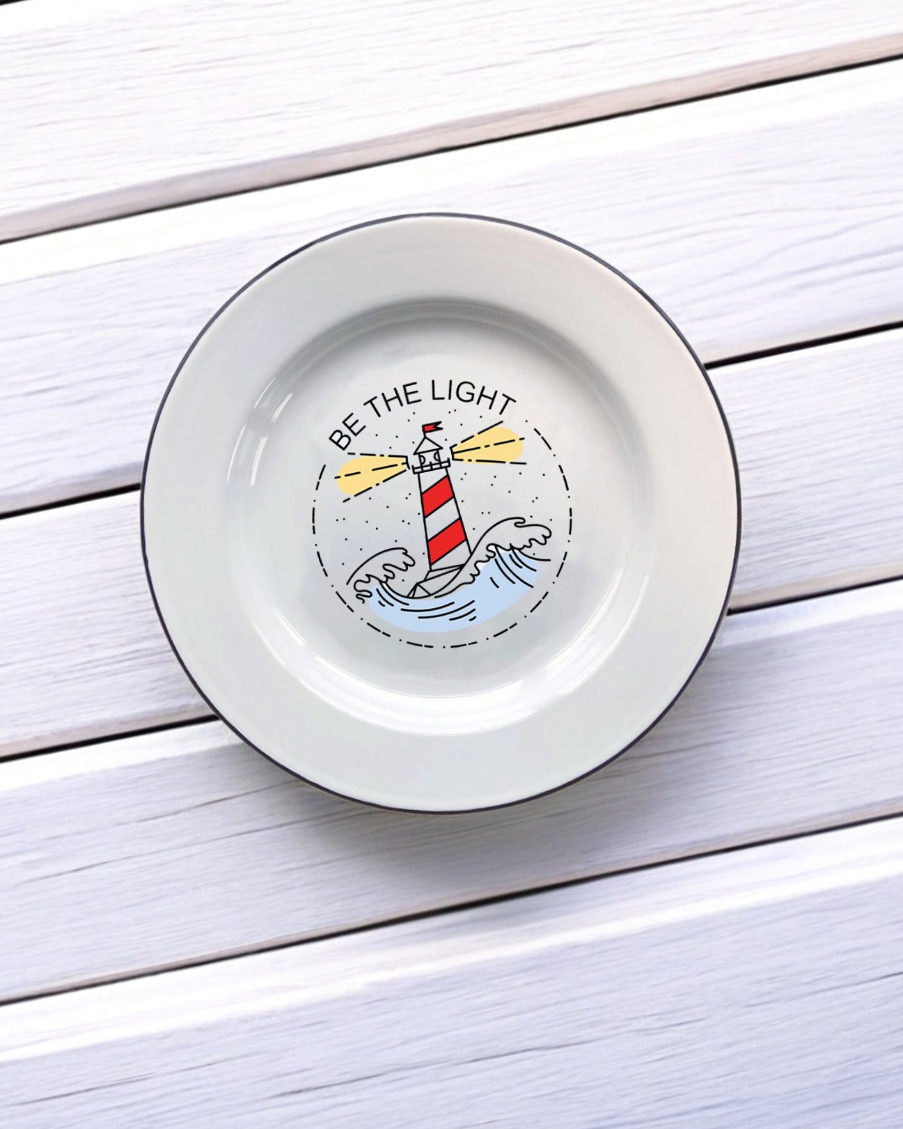 Be the Light, Decorative Enamel Plate