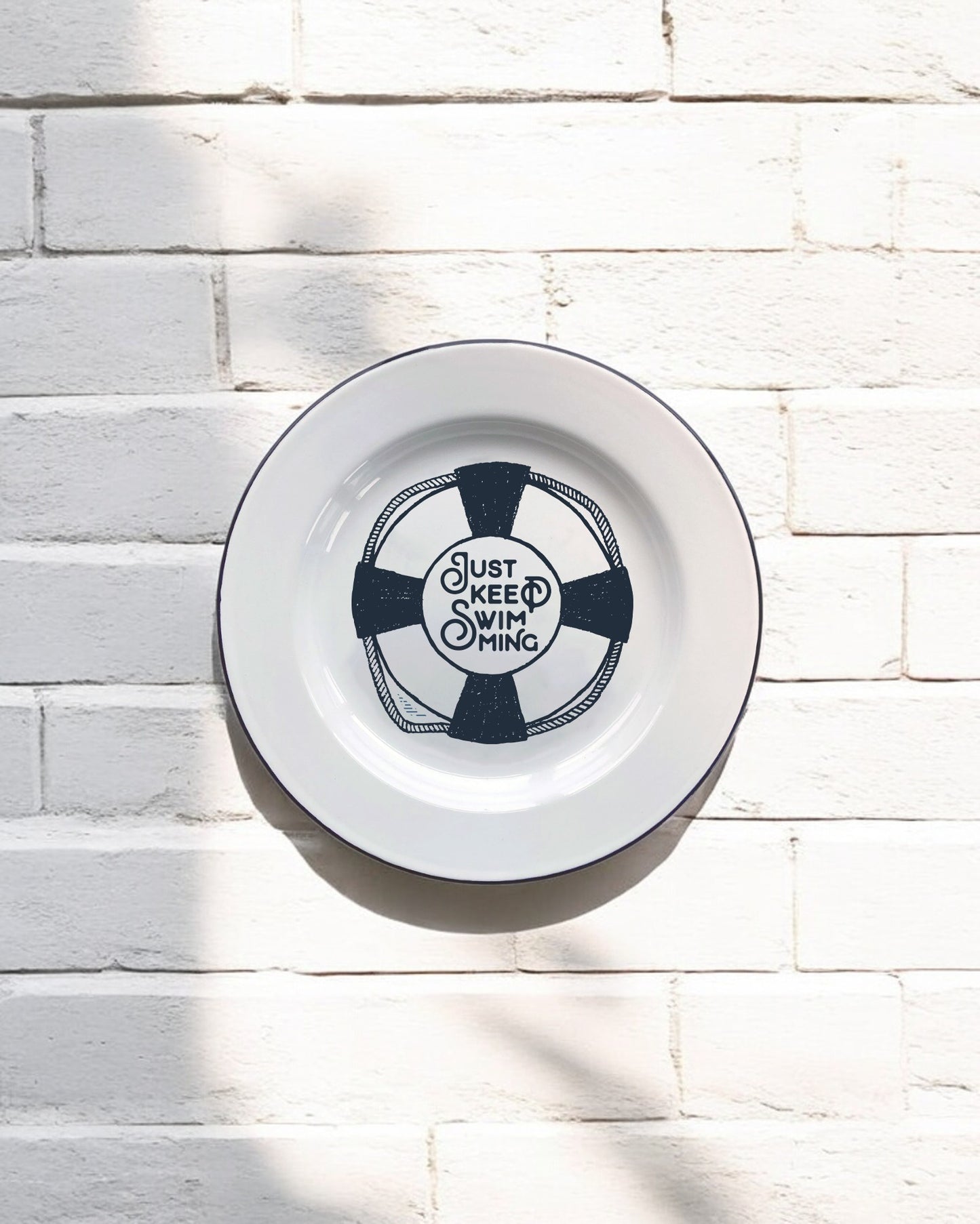 Just Keep Swimming, Decorative Enamel Plate