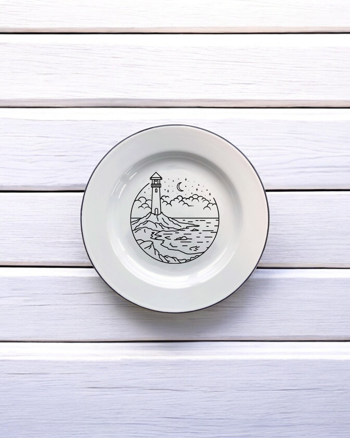 Lighthouse, Decorative Enamel Plate