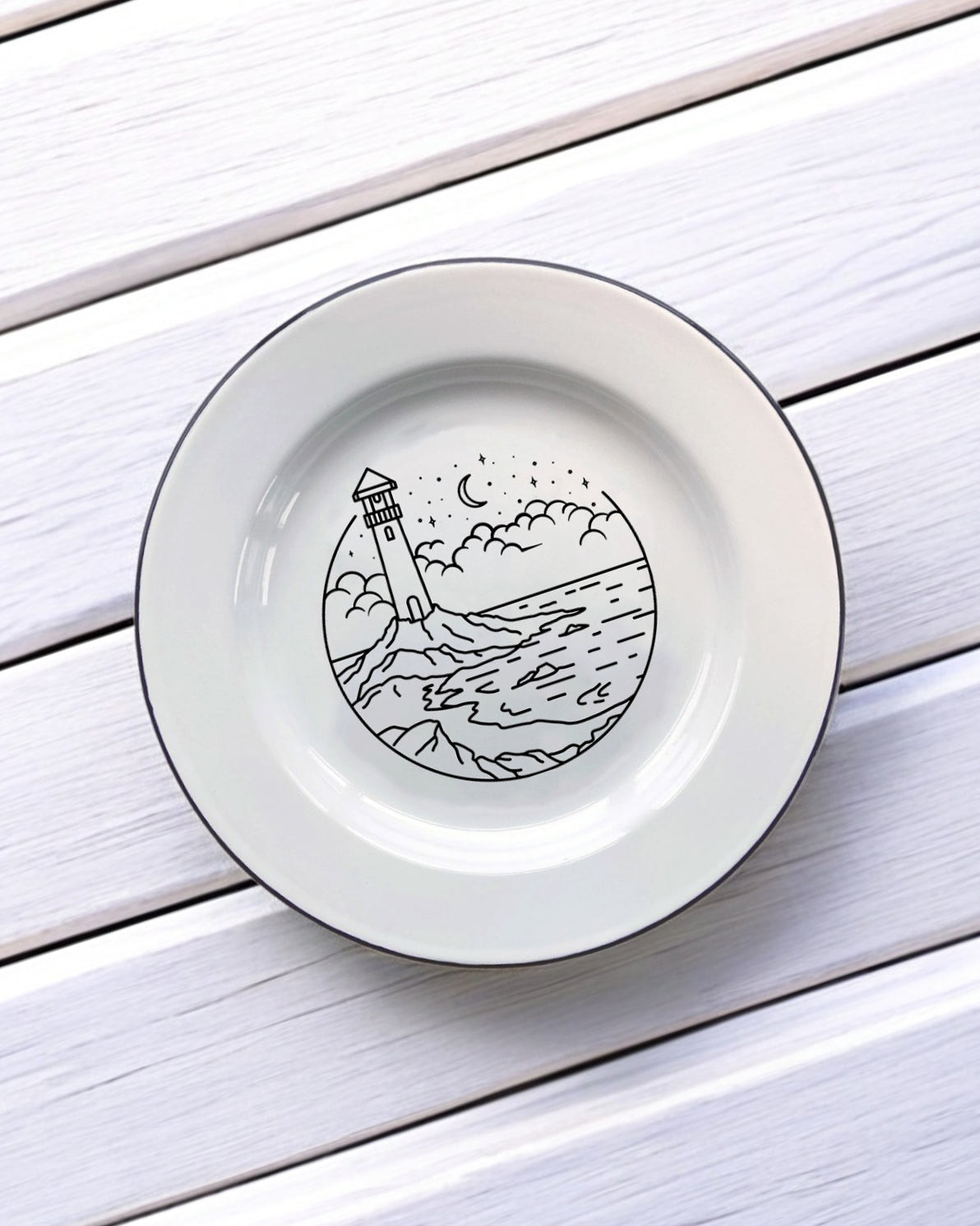 Lighthouse, Decorative Enamel Plate